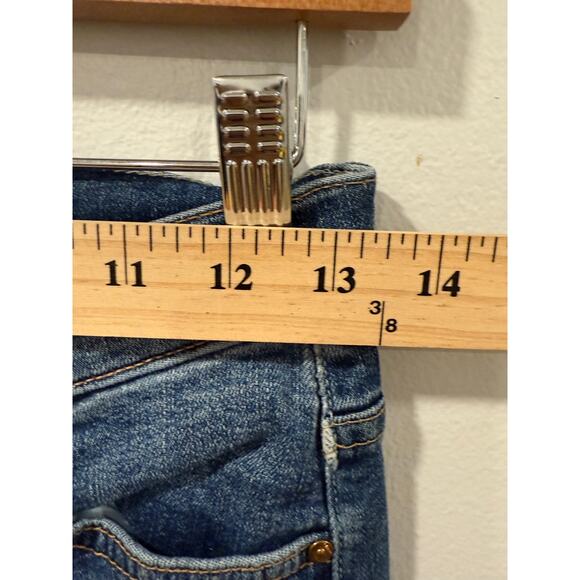Mother The Insider Crop Undone Hem Stretch Casual Jeans Medium Kitty Blue 25 - Picture 2 of 9